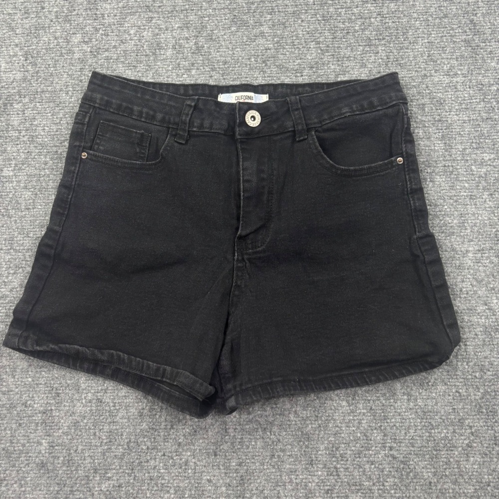 California‎ Vintage Denim Shorts 13 Black High Waisted Stretch Jean Women